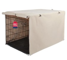 Deblue Dog Crate Cover, Durable Polyester Indoor Pet Kennel Cover Tan