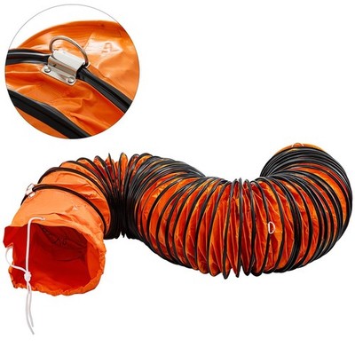 Heavy Duty 10in 25ft Flex PVC Duct with Flame Retardant Lining and Ropes Orange