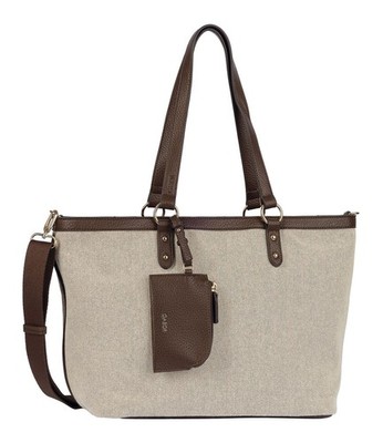 Gabor Sibylla Zip Shopper L Schultertasche Tasche Mixed Brown beige dunkelbraun