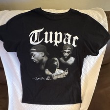 2Pac Black Graphic T-Shirt Original Rap & Hip Hop Music size S