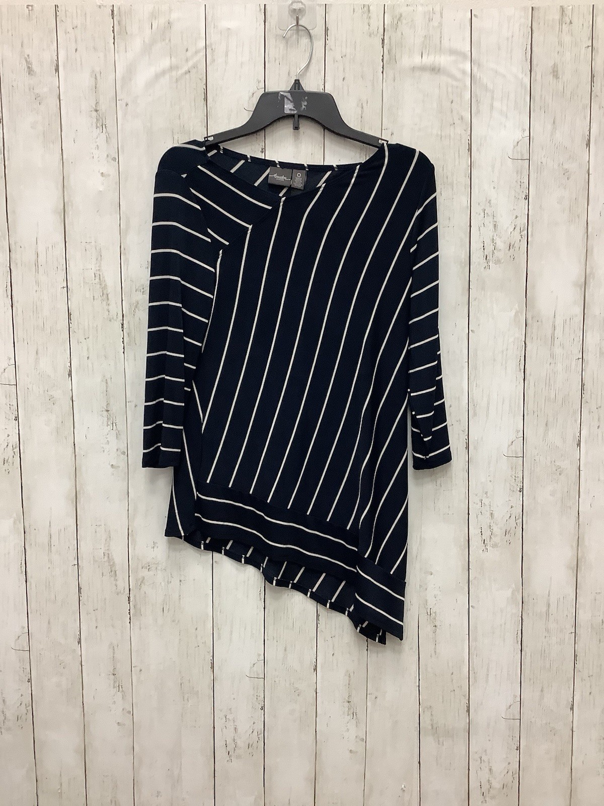 Chicos Navy & White Striped Tunic Top Chico Size 0/US Small 0429-06