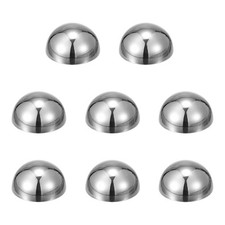 8pcs 1.3" Stainless Steel Hollow Mirror Polished Hemisphere Ball, Silver