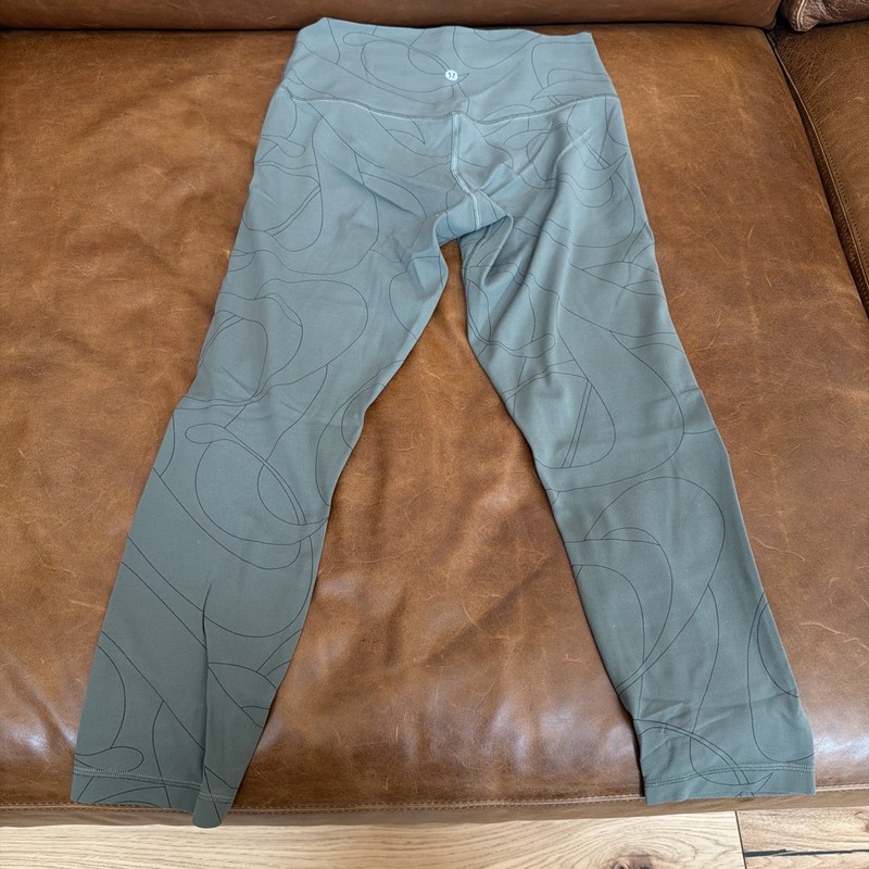 Lululemon Girls Size 8 Leggings Green And Black Pattern