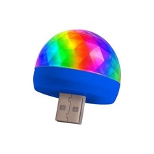 USB LED Car Interior Atmosphere Lamp Portable Plug-in Mini RGB Ambient Blue