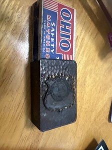 Vintage Wadsworth Ohio Match Company Cardboard Box With Vint Striking Cover