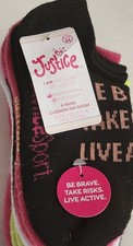 Justice Girls No Show 6 Pack Socks