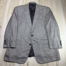 BROOKS BROTHERS Golden Fleece Silk Wool Glen Plaid Windowpane Blazer Mens 46R