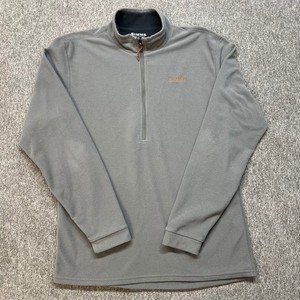 Simms Fishing Products Mens Gray 1/4 Zip Fleece Pullover Sweater Size Medium