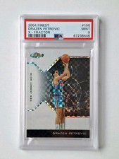 2004 Topps Finest #150 Drazen Petrovic X-Fractor /199 PSA 9
