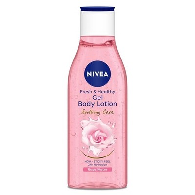 NIVEA Rose Water Gel Body Lotion 24H Hydration Antihaft & Fast Absorbing 200ml
