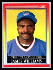 1990 SCORE NFL FOOTBALL Rookie Trading Card #613 - JAMES WILLIAMS, Buffalo Bills. rookie card picture