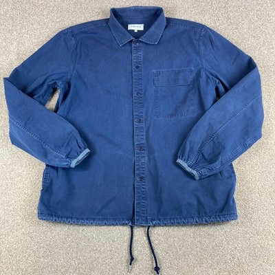 Penfield Overshirt Herren M mittelblau Druckknopftaschen Chore Shacket Washed Look
