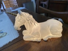Vintage Unicorn Table Lamp 1980’s Schmid Bone China Horn Unique