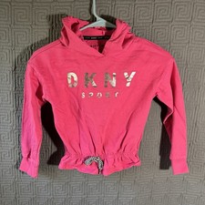 DKNY Sport Pullover Sweater Girls 7 Pink Hoodie 100 