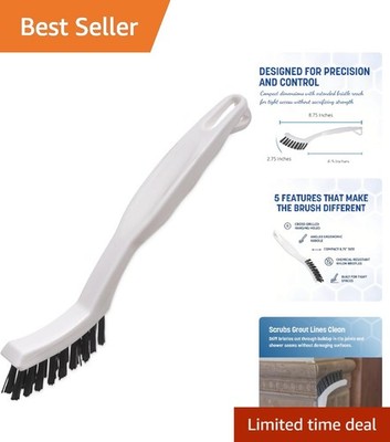 Flo-Pac Grout Brush Crevice Brush, Detail Brush, Nylon, 8 Inches, White