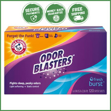 ODOR BLASTER DRYER SHEETS Fresh Burst Scent Fabric Softener Laundry 120 Count