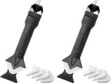 2 Pack 3-IN-1 Caulk Tool for Removal and Application, for Bathroom, Kitchen,