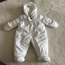 London Fog White Snowsuit Bunting W/Hood Girl  s Size 3/6 Months Winter