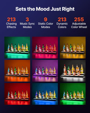 LED Liquor Bottle Display 2-Tier 40" Bar Shelf w/ Remote App Control