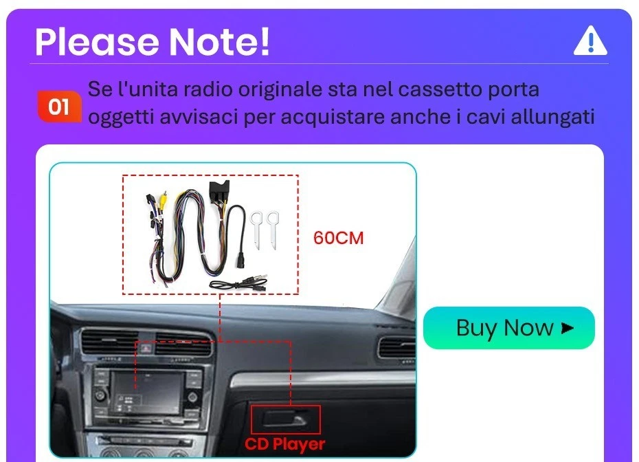 Autoradio Android 10" 2DIN per Golf 7 2012-2020 CarPlay GPS WiFi BT 2+32GB - Immagine 2 di 4