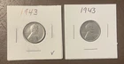 1943 Steel Wheat Cent Penny - No Mint Mark - Clean