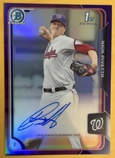 2015 BOWMAN CHROME NICK PIVETTA 1st BOWMAN CHROME PURPLE REFRACTOR AUTO #’d /250