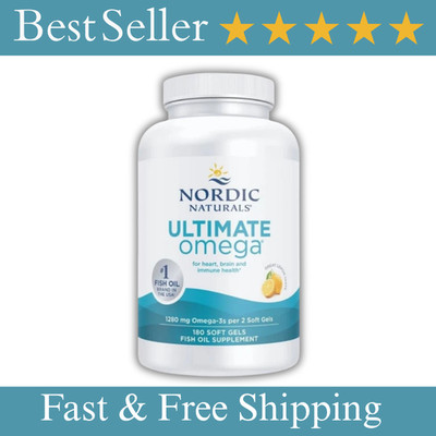 New & Sealed Nordic Naturals Ultimate Omega Lemon 1280mg 180