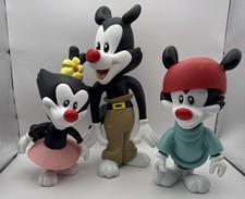 Set (3) Figurine PVC Vintage 1994 Warner Bros Animaniacs 8" Giocattolo Articolato RARO