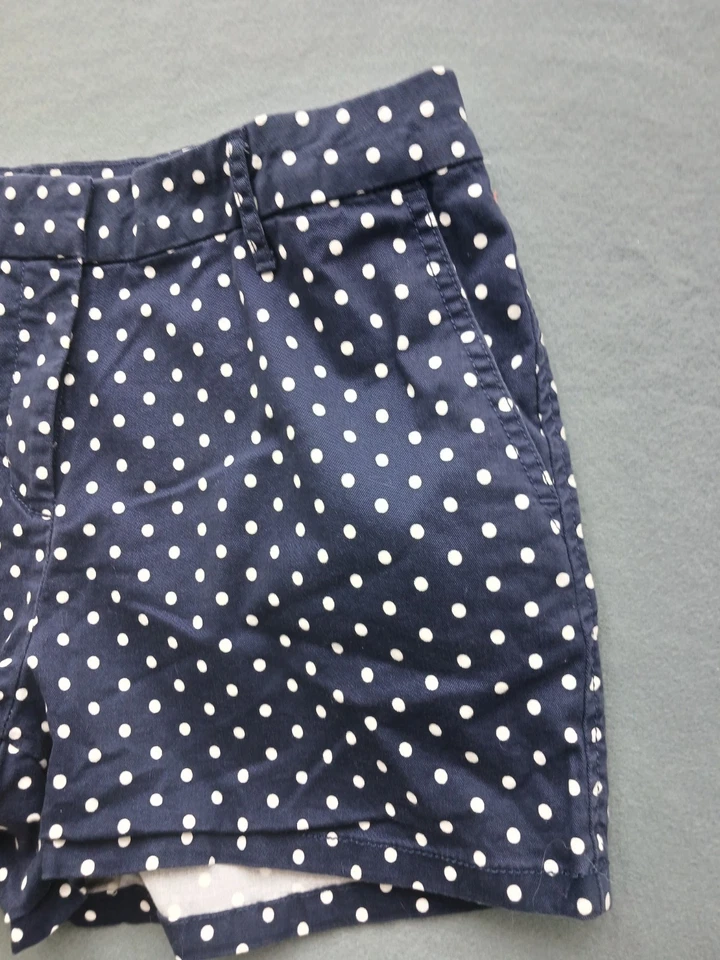 Pantalones cortos elegantes para mujer ELLE talla 8 azul marino a lunares de algodón Foto 3 de 4