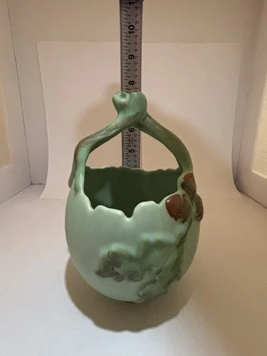 Vintage Weller Blossom Basket Vase