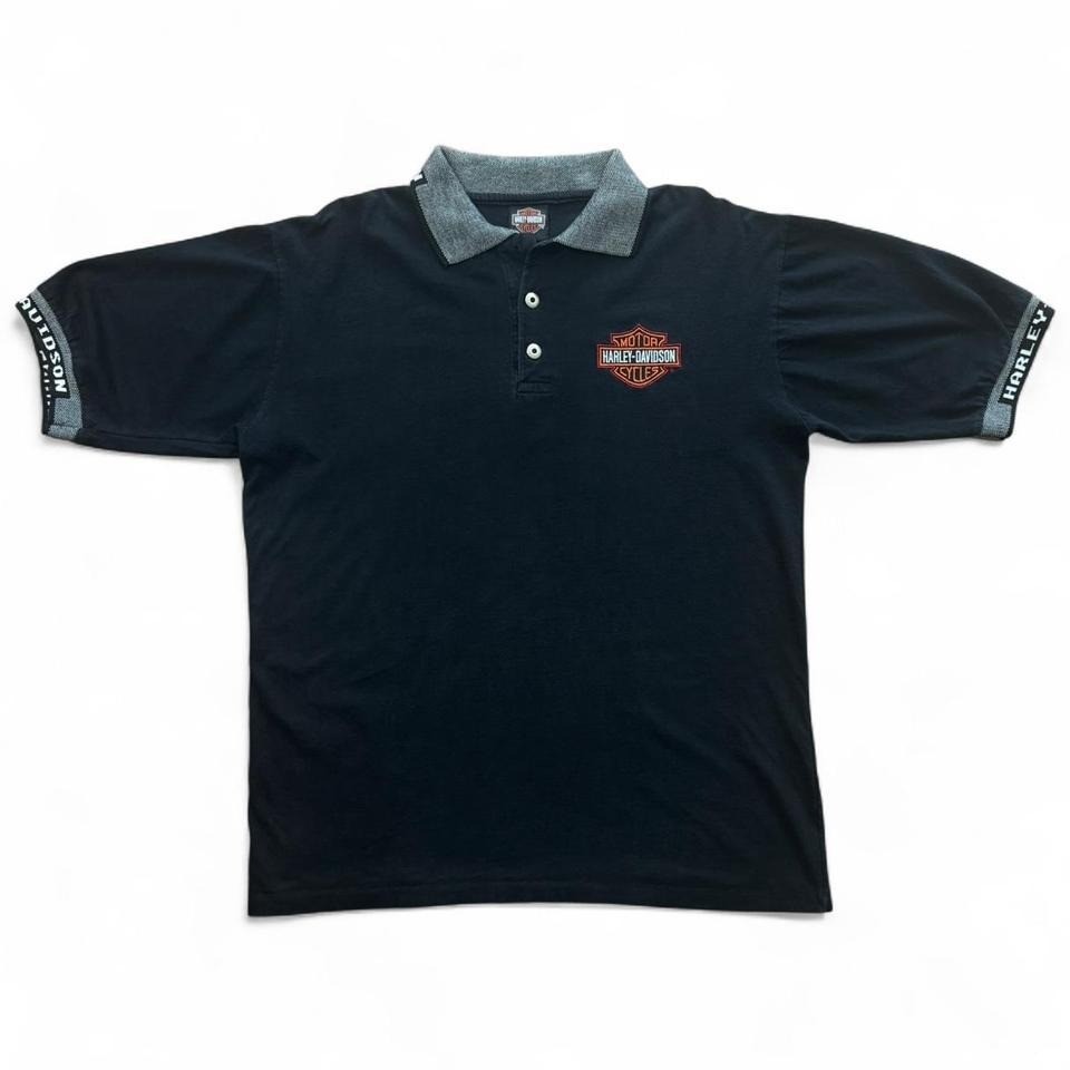 Vintage 90s Harley Davidson Button Up Polo Biker Shirt XL 23x29 Motorycle