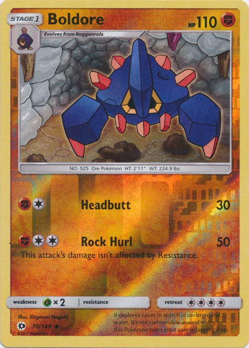 x4 Boldore - 70/149 - Uncommon - Reverse Holo Pokemon SM1 Sun & Moon Base M/NM