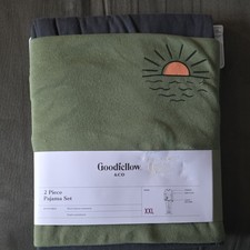 Goodfellow & Co Męska piżama XXL 2-częściowy zestaw zielona czarna krótki rękaw okrągły dekolt