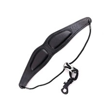 Leather Neck Strap For Saxophone Sax with Mountaineering Rope in Comfort Black