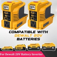 2-Pack Power Inverter for DeWalt 20V Battery 220W - USB-C LED Light AC Outlet