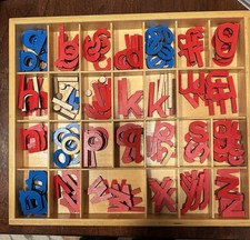 Montessori Wooden Movable Alphabet Medium Lowercase  wooden Box