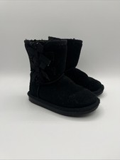 Koolaburra By Ugg Girls Size 8 Victoria Black Suede Boots 1090330