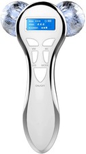 4D Microcurrent Face Massager Roller,Electric Rechargeable Lift White