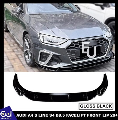 FÜR AUDI A4 S4 B9.5 S LINE FACELIFT FRONT STOßSTANGE LIPPE SPLITTER GLANZ SCHWARZ 20-25