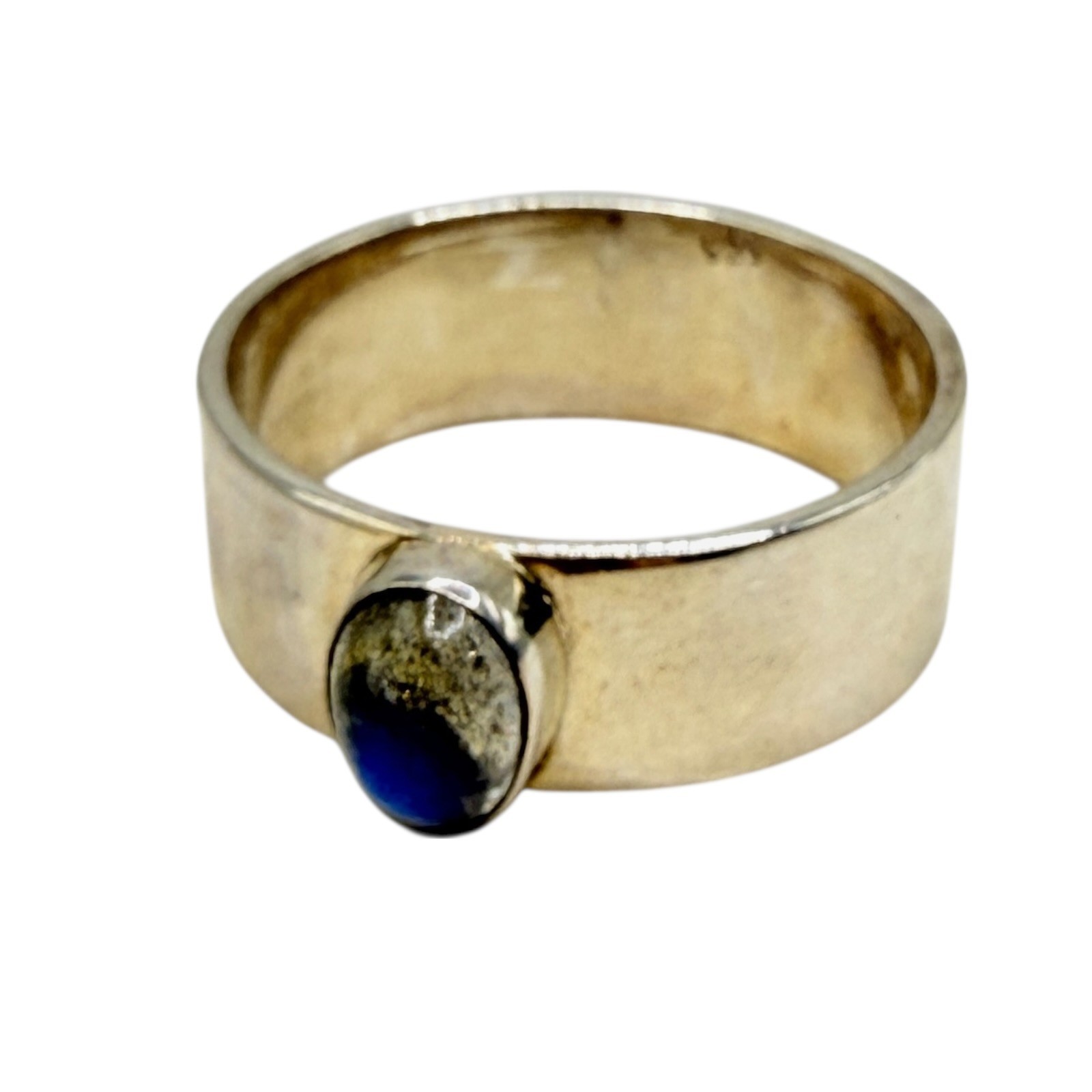 Genuine Natural Labradorite Solid Silver Band Uni… - image 9