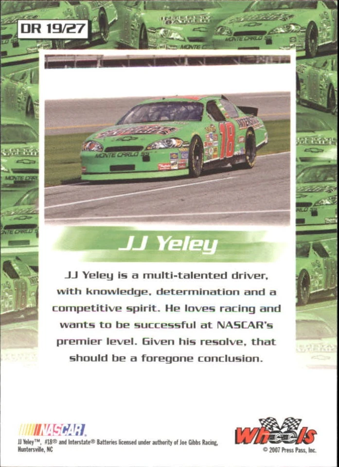 2007 Wheels High Gear Driven #DR19 J.J. Yeley - Racing - Image 2 of 2