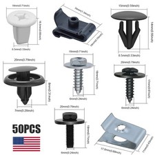 50pc Clips Car Engine Fender Bumper Panel Fastener Screw Rivet Push Pin Retainer 50pc Clips Car Engine Fender Bumper Panel Fastener Screw Rivet Push Pin Retainer