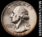 1949 Silver Washington Quarter - Choice Gem Brilliant Unc++++  Lustrous  #K185
