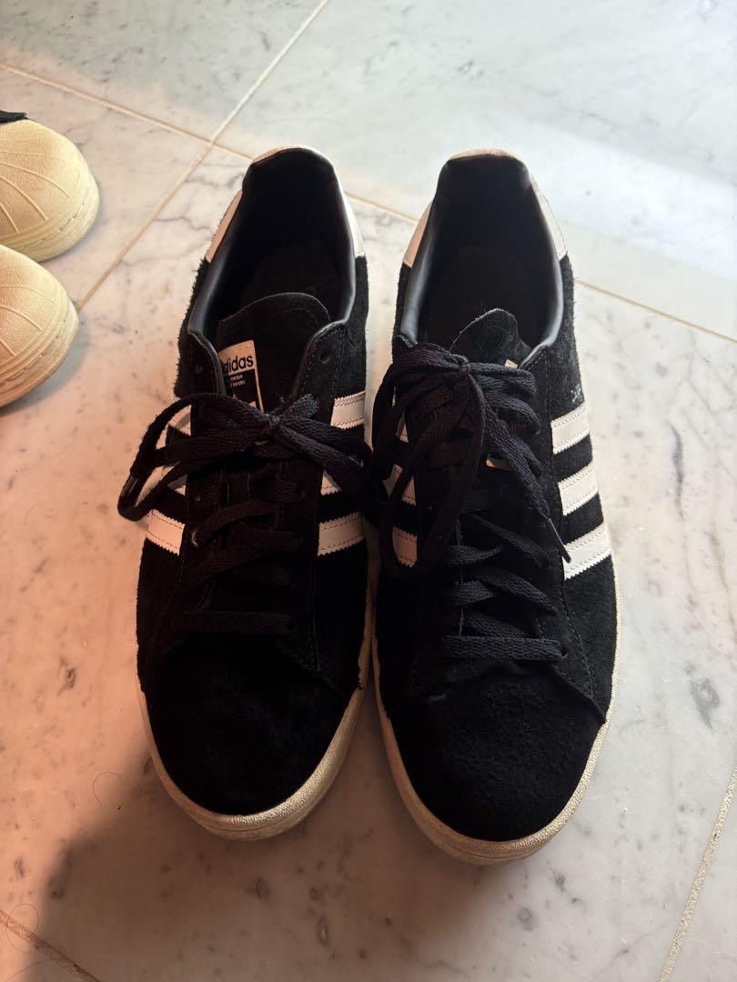 SAOLA Adidas Sneakers Uomo Scamosciate Nero Bianco 10 US Casual Suola in Gomma