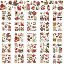 25 Sheets Christmas Rub on Transfers Stickers for as the pictures shown 