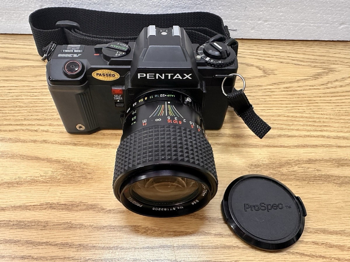 Pentax A3000 Film Camera w/ MC Prospec 35-70mm 1:2 Lens With Cap
