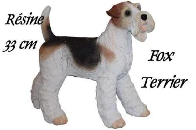 STATUETTE Résine - CHIEN FOX TERRIER DEBOUT 30 cm de H n° F 715 - Photo 1/4
