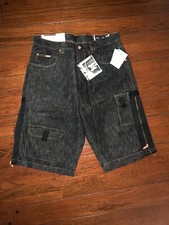 Vtg Phat Farm Black Denim Baggy Jean Shorts NOS Sz. 34 Hip Hop Fashion Y2K
