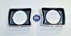 <!--F#f_0-->FORD F100 BLACK SILVER HEAD LIGHT SURROUNDS PAIR ROUND IN GRILLE F250 F350 78-79<!--F/-->