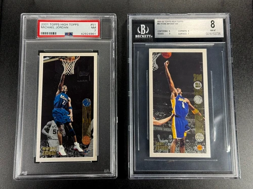 MICHAEL JORDAN / KOBE BRYANT 2001 TOPPS HIGH TOPPS PSA 7 BGS 8 (2 CARD LOT) NBA